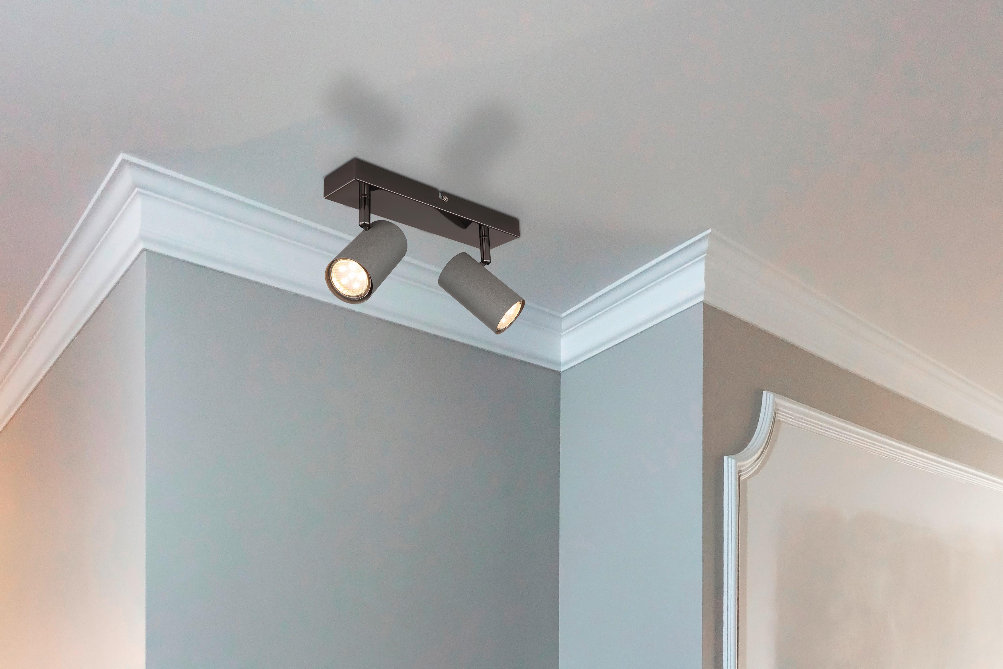 Strahler Robby Grau/Schwarzchrom max.  35 W - Schwarzchrom/Grau, Design, Metall (26/10/12cm) - Globo