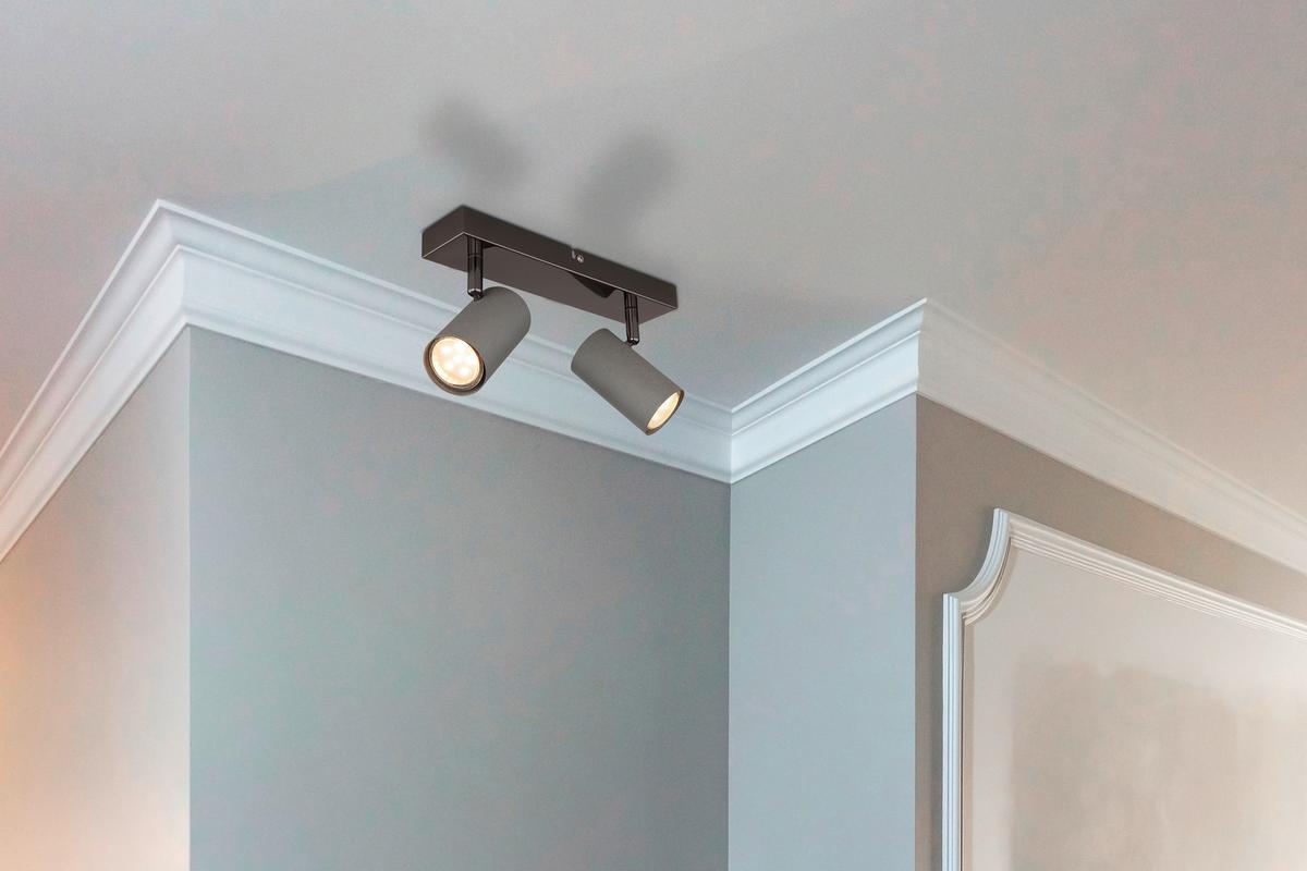 Strahler Robby Grau/Schwarzchrom max.  35 W - Schwarzchrom/Grau, Design, Metall (26/10/12cm) - Globo