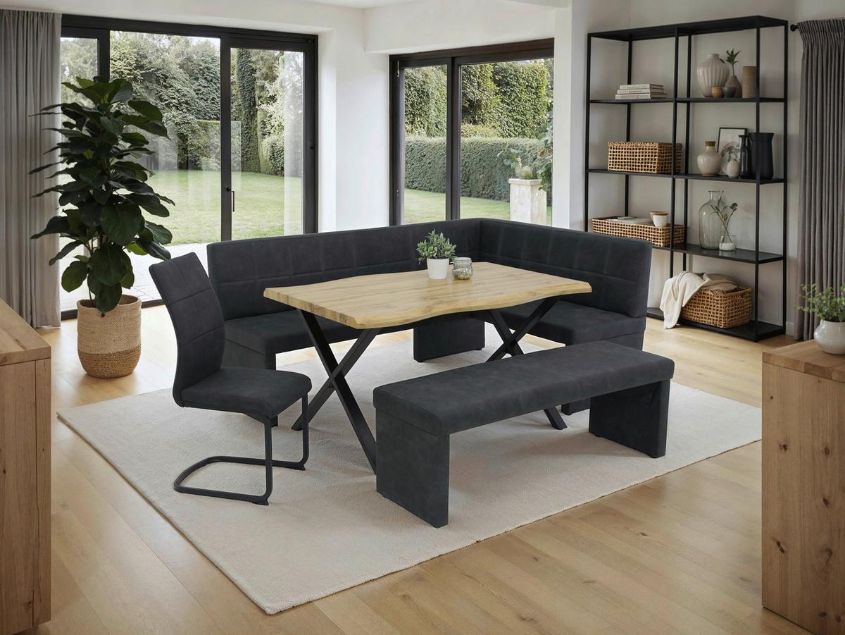 SCHWINGSTUHL-SET MELANIE S 4ER-SET - Anthrazit/Schwarz, MODERN, Textil/Metall (42/98/60cm) - MID.YOU