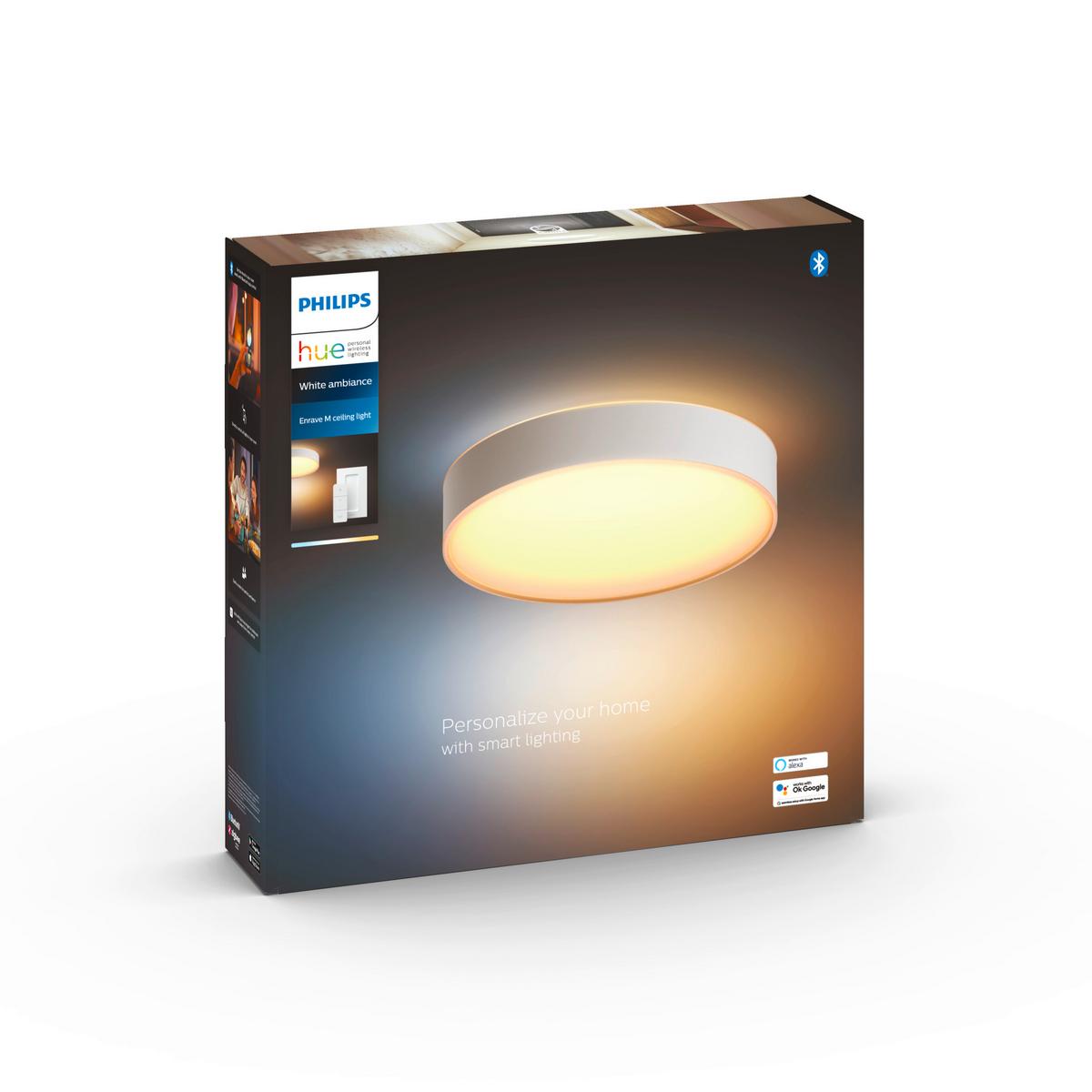 LAMPA SUFITOWA LED 4115931P6 HUE ENRAVE M - biały, Design, tworzywo sztuczne (38,1/8,4cm) - Philips HUE