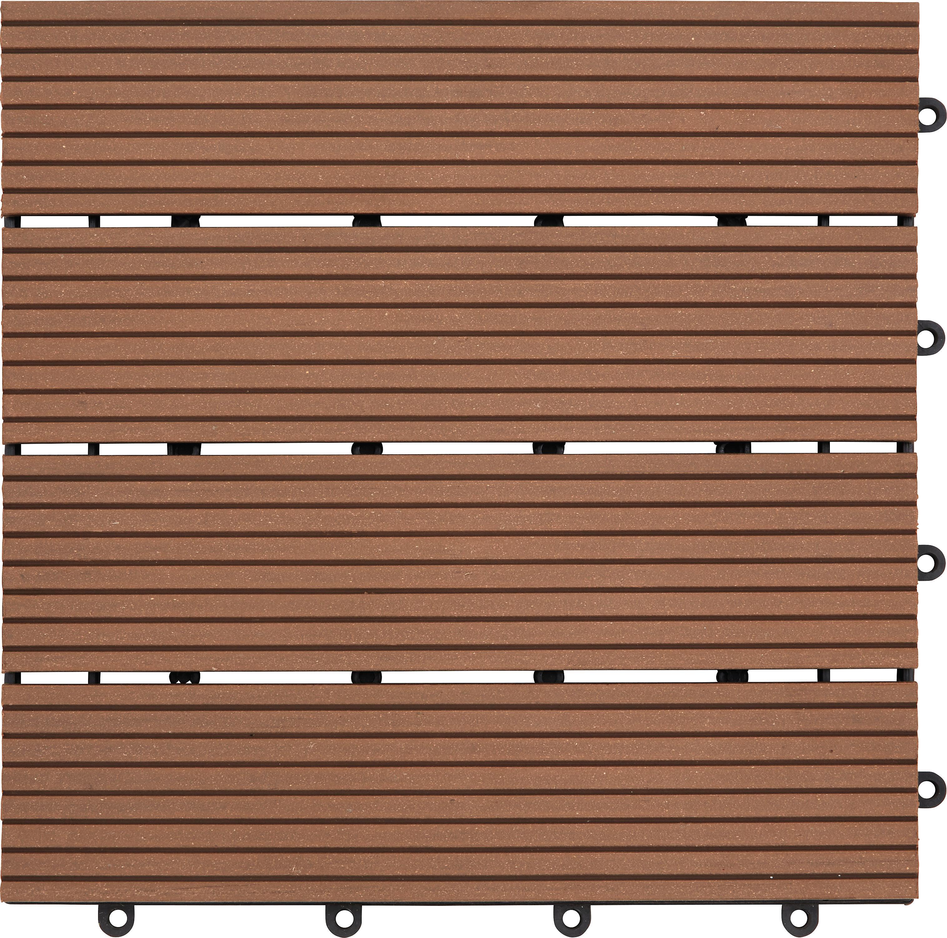 Terrassenfliese Willi in Braun ca. 30x30cm - Braun, Kunststoff (30/2,2/30cm) - Modern Living