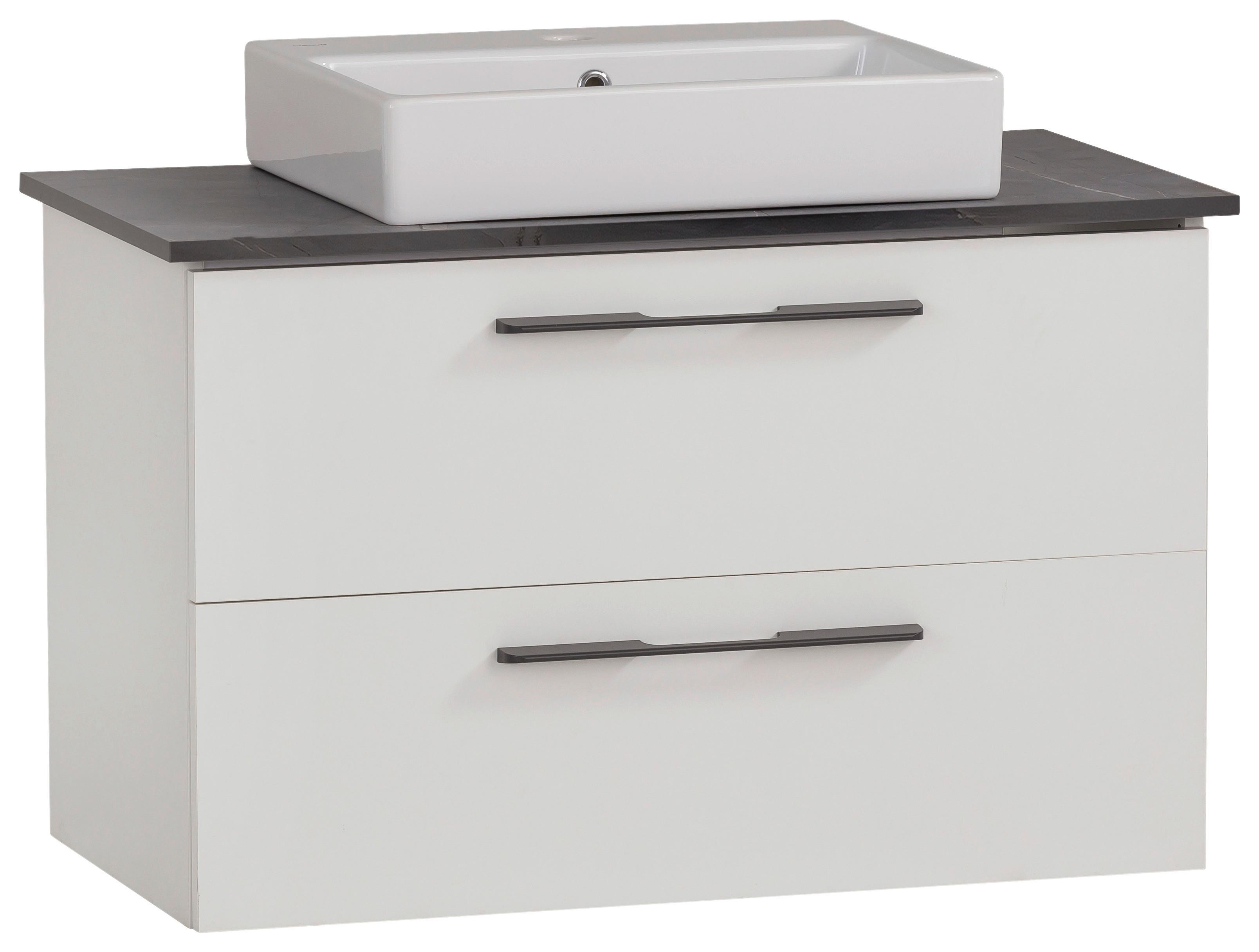 Umivalniška Enota Z Umivalnikom Maxim, Bela - siva/bela, Moderno, kovina/leseni material (86cm) - Stylife