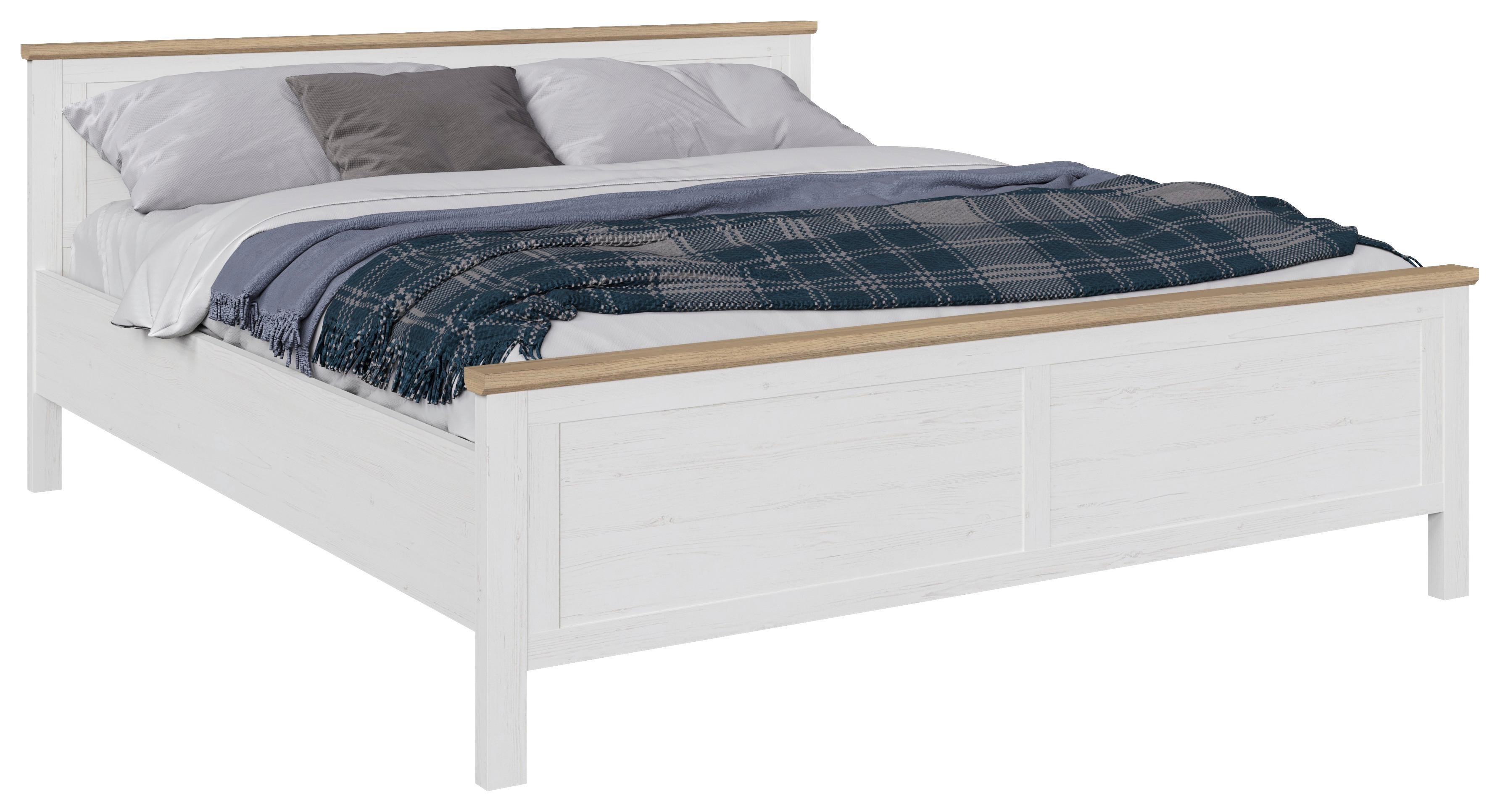 SÄNG KORSIKA -EXKLUSIV- - ekfärgad/pinjefärg, Romantik / Lanthus, trämaterial (180/200cm) - Mömax