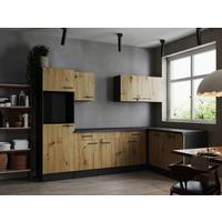 Kotna Kuhinja Brez Aparatov Oliver, 280x172cm - črna/siva, Design, kovina/leseni material (280/172cm) - Respekta