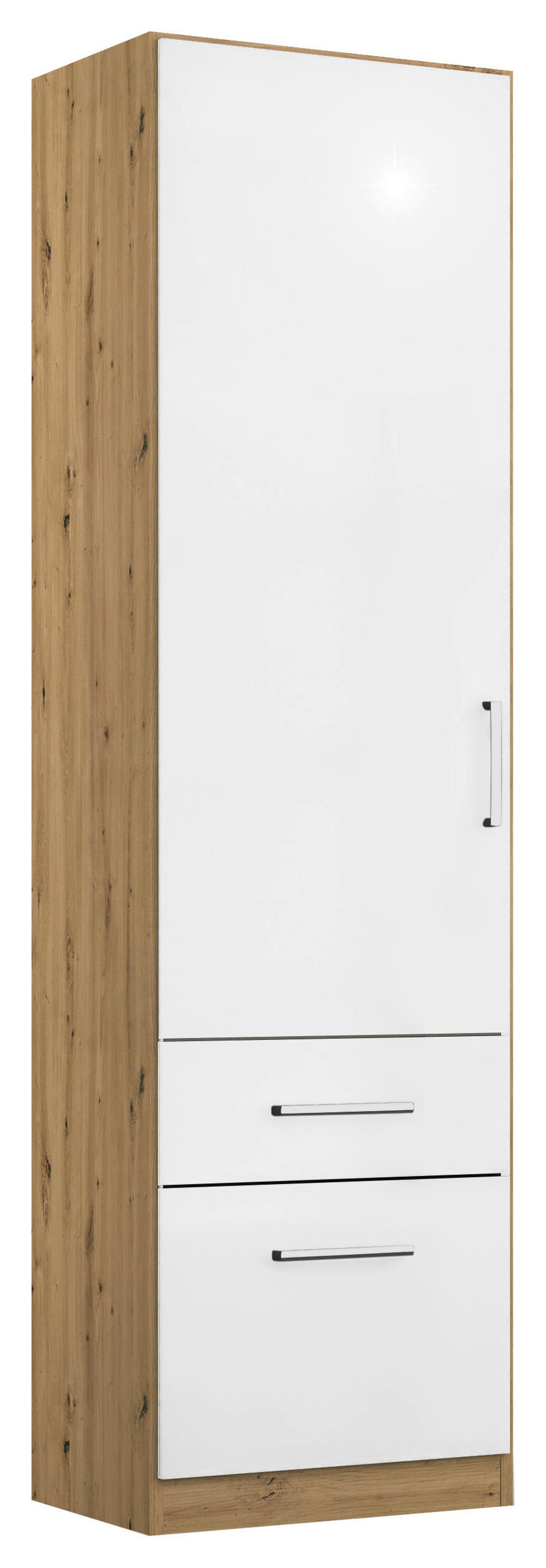 Ormar S Klasičnim Vratima Berlin - hrast Artisan/bijela visoki sjaj, Moderno, drvni materijal/plastika (47/210/54cm) - Modern Living