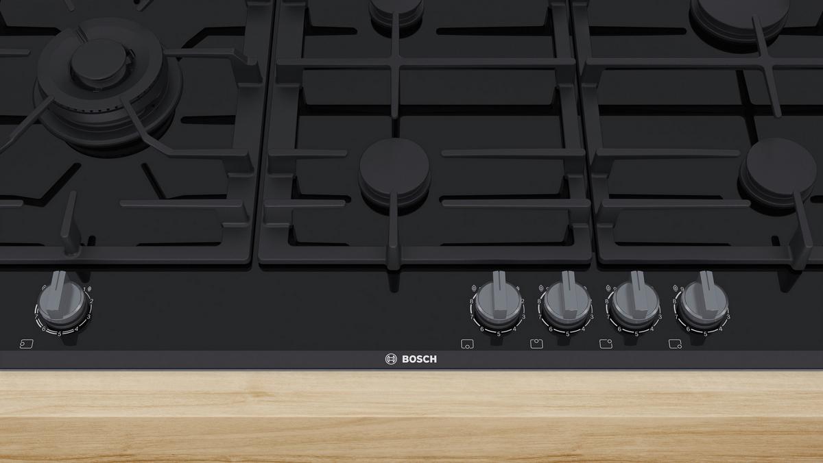 Gaskochfeld PRS9A6B70D Schwarz - Schwarz, KONVENTIONELL (91,6/4,5/52,7cm) - Bosch