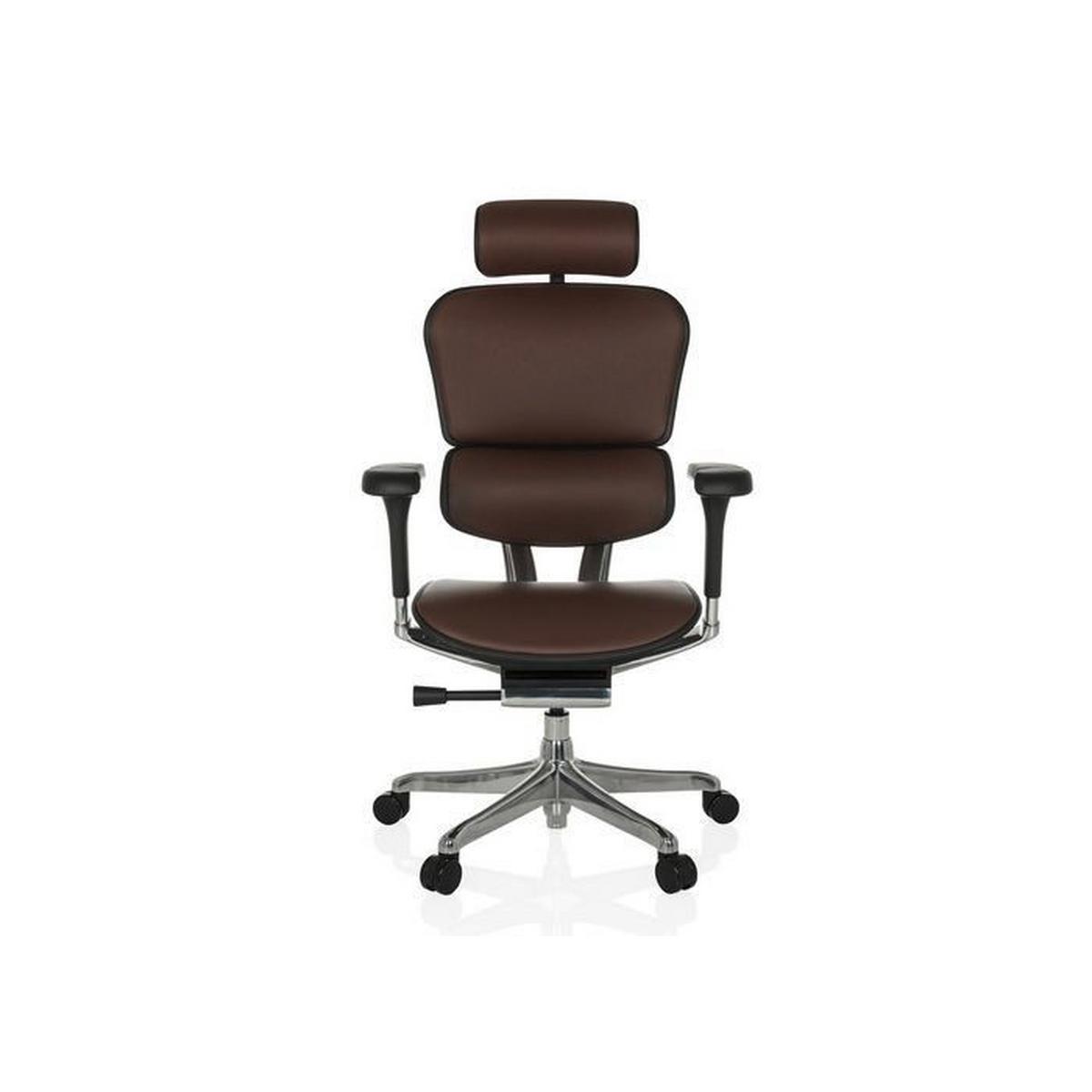Pisarniški Stol Ergohuman, Temno Rjava - srebrne barve/temno rjava, Moderno, kovina/umetna masa (78/117 - 136/64cm) - MID.YOU