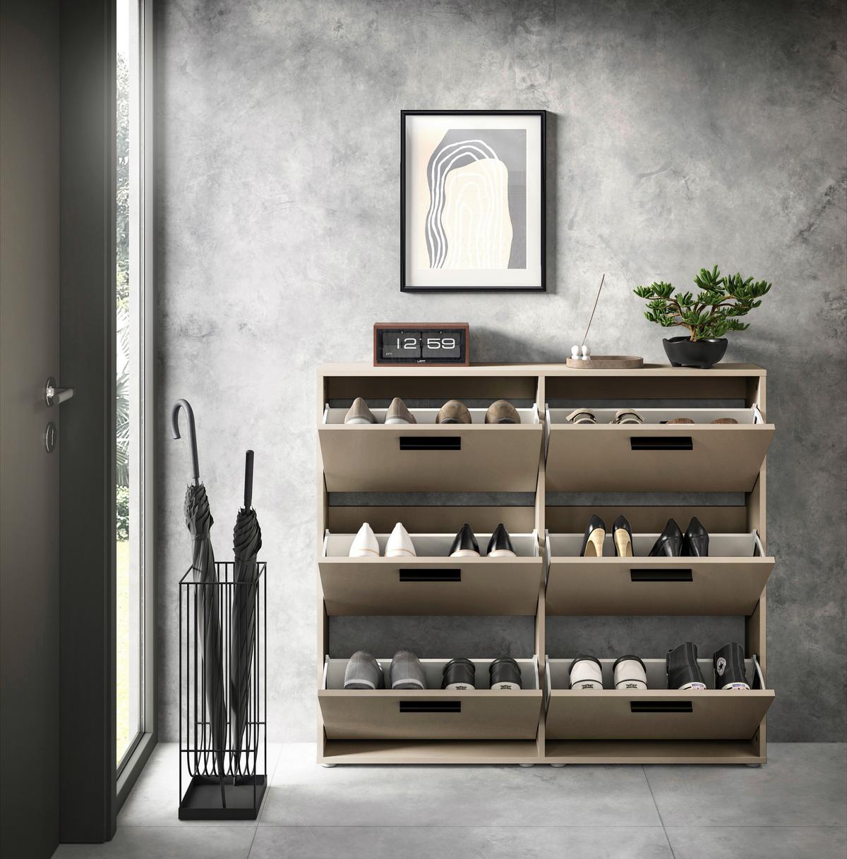 SZAFKA UCHYLNA NA BUTY SAM - czarny/kaszmir, Design, materiał drewnopochodny/tworzywo sztuczne (116/103/17cm) - Carryhome