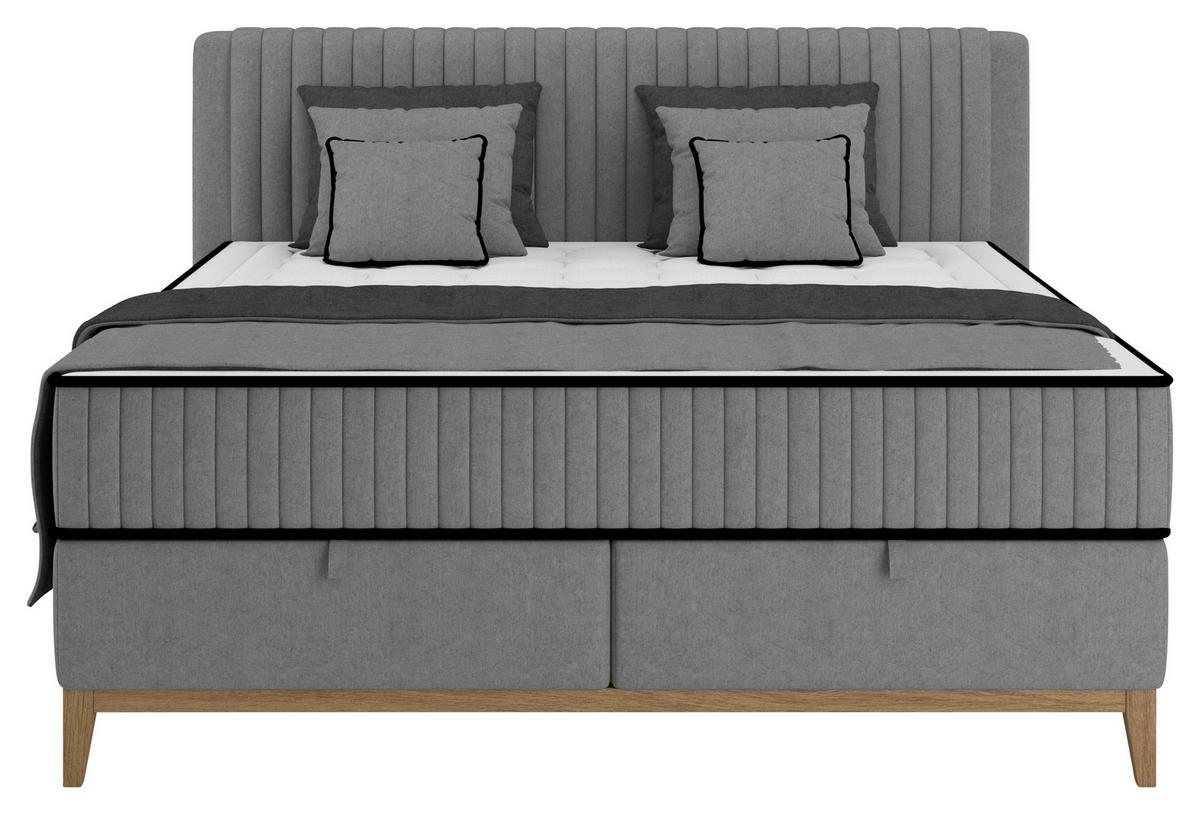 Bett Elena Graphitfarben ca. 200x200cm - Graphitfarben, KONVENTIONELL, Holz/Holzwerkstoff (200/200cm) - Sembella