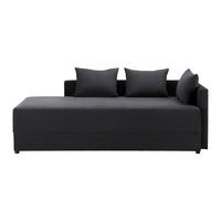 Sofa Elea Dunkelgrau Cord - Dunkelgrau/Schwarz, MODERN, Holz/Kunststoff (90/100/210cm) - Bessagi Home