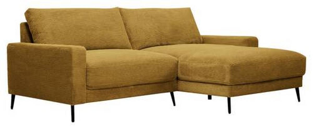 Wohnlandschaft Cora Senfgelb - Senfgelb/Schwarz, Modern, Holz/Textil (223/86/161cm) - Mömax