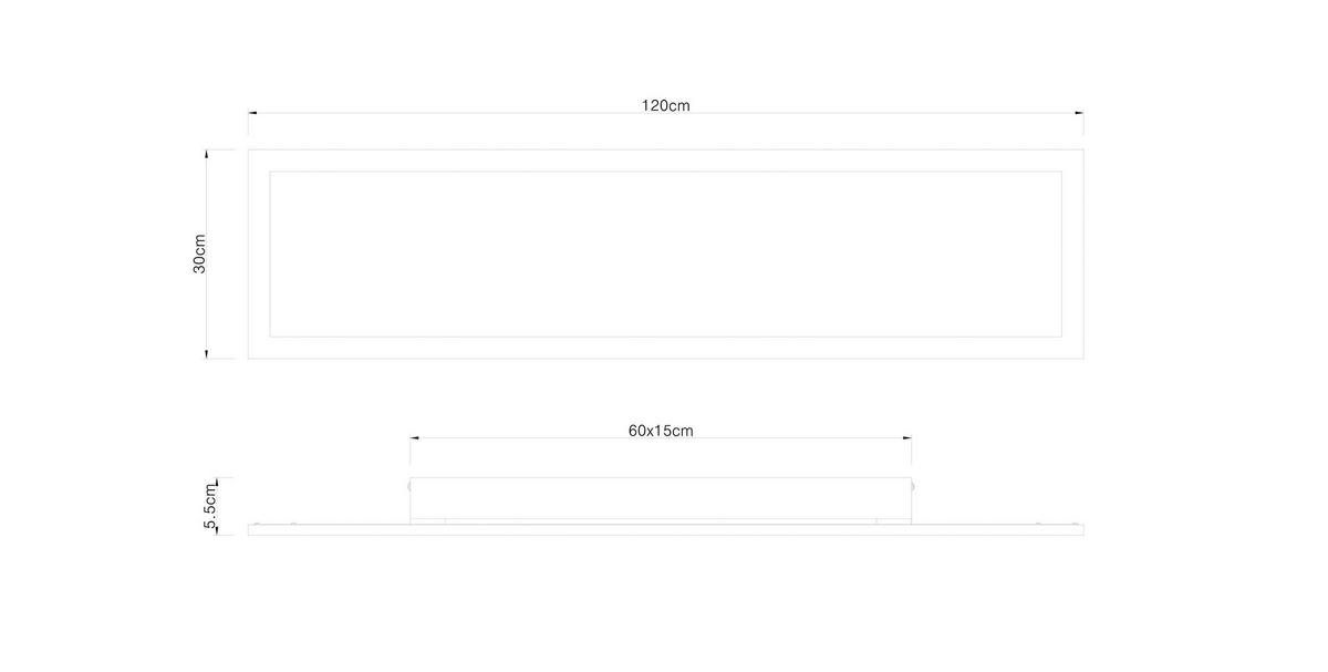 LAMPA SUFITOWA LED GRALLA - biały/opal, Design, tworzywo sztuczne/metal (120/30/5,3cm) - Novel