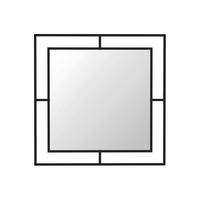 Spiegel Corner ca. 58x58 cm Schwarz - Schwarz, Design, Metall (58/58/2cm) - Livetastic