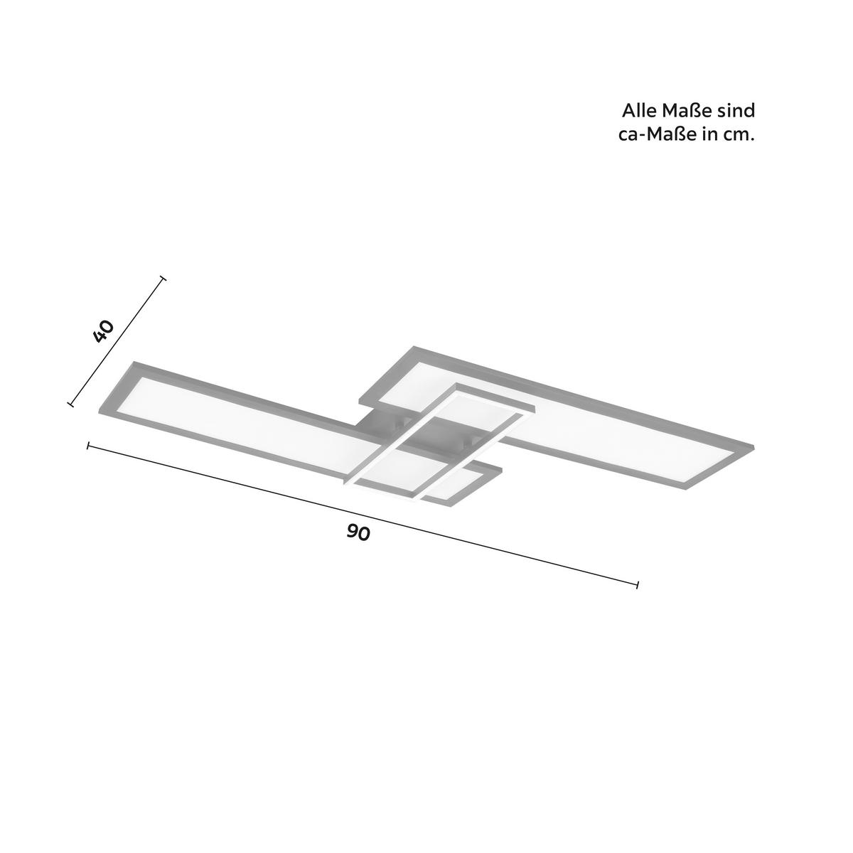 LED-Deckenleuchte Aleyna in Schwarz max. 41 Watt - Schwarz, MODERN, Kunststoff/Metall (90/40/7cm) - Bessagi Home