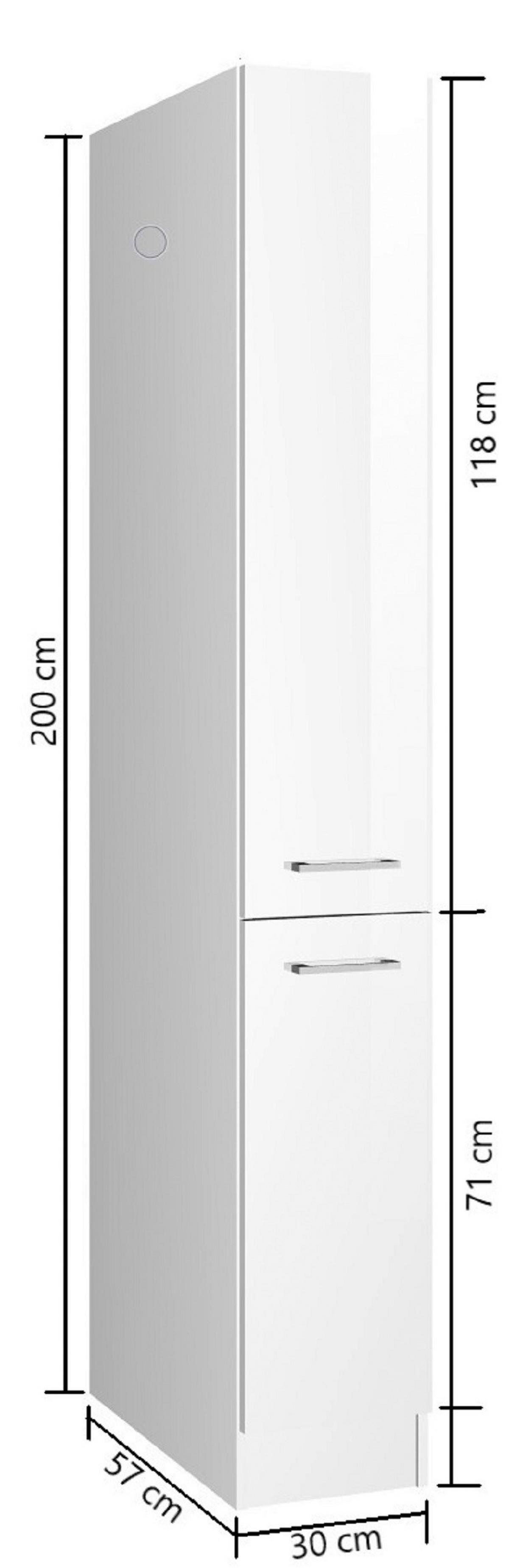 Apothekerschrank Mailand Grapithfarben - Silberfarben/Graphitfarben, MODERN, Holzwerkstoff/Metall (30/200/60cm) - Held