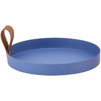 Dísztál Daisy - kék, Modern, bőr/fém (20/2,5cm) - Modern Living