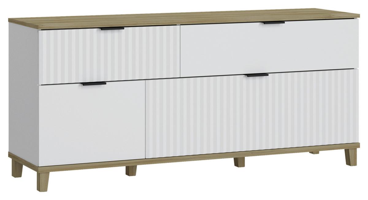 Tv-element Plissee - Moderno, kovina/leseni material (144,8/65,6/40cm) - Mömax