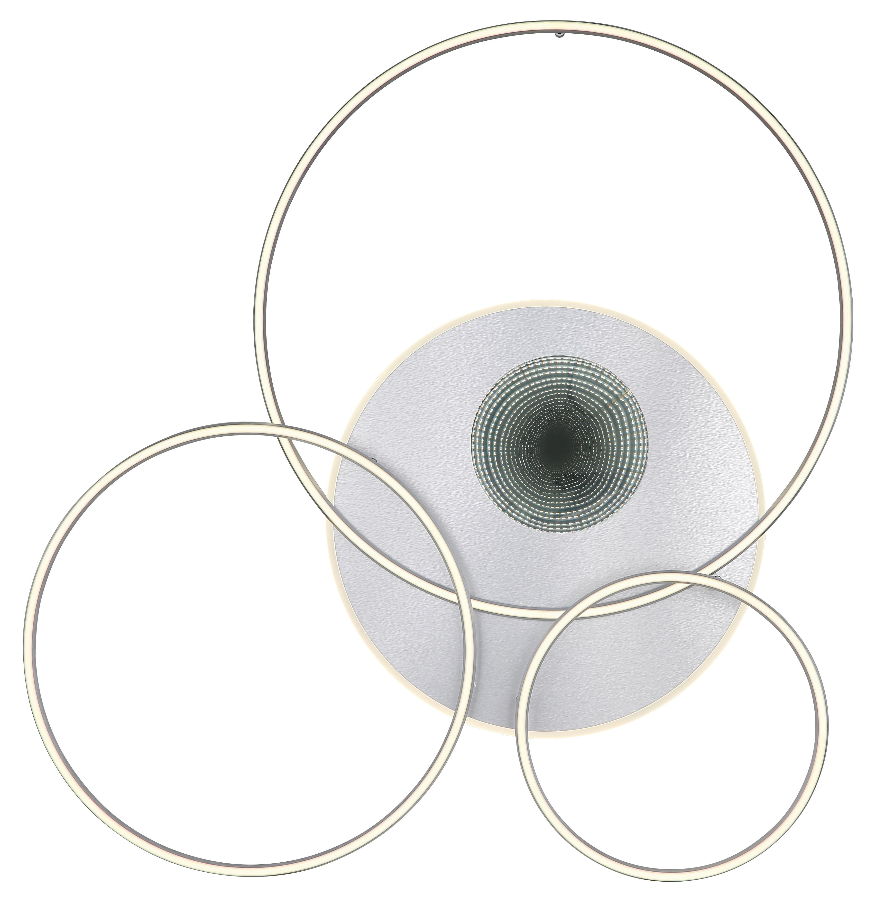 LED-TAKLAMPA BEFER - opal/silver, Modern, metall/plast (126,4/105,3/13cm)