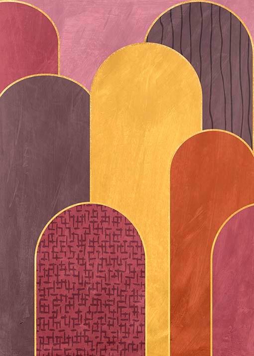 Fali Kép Art - lila/magenta, textil/fa (100/140/4cm)