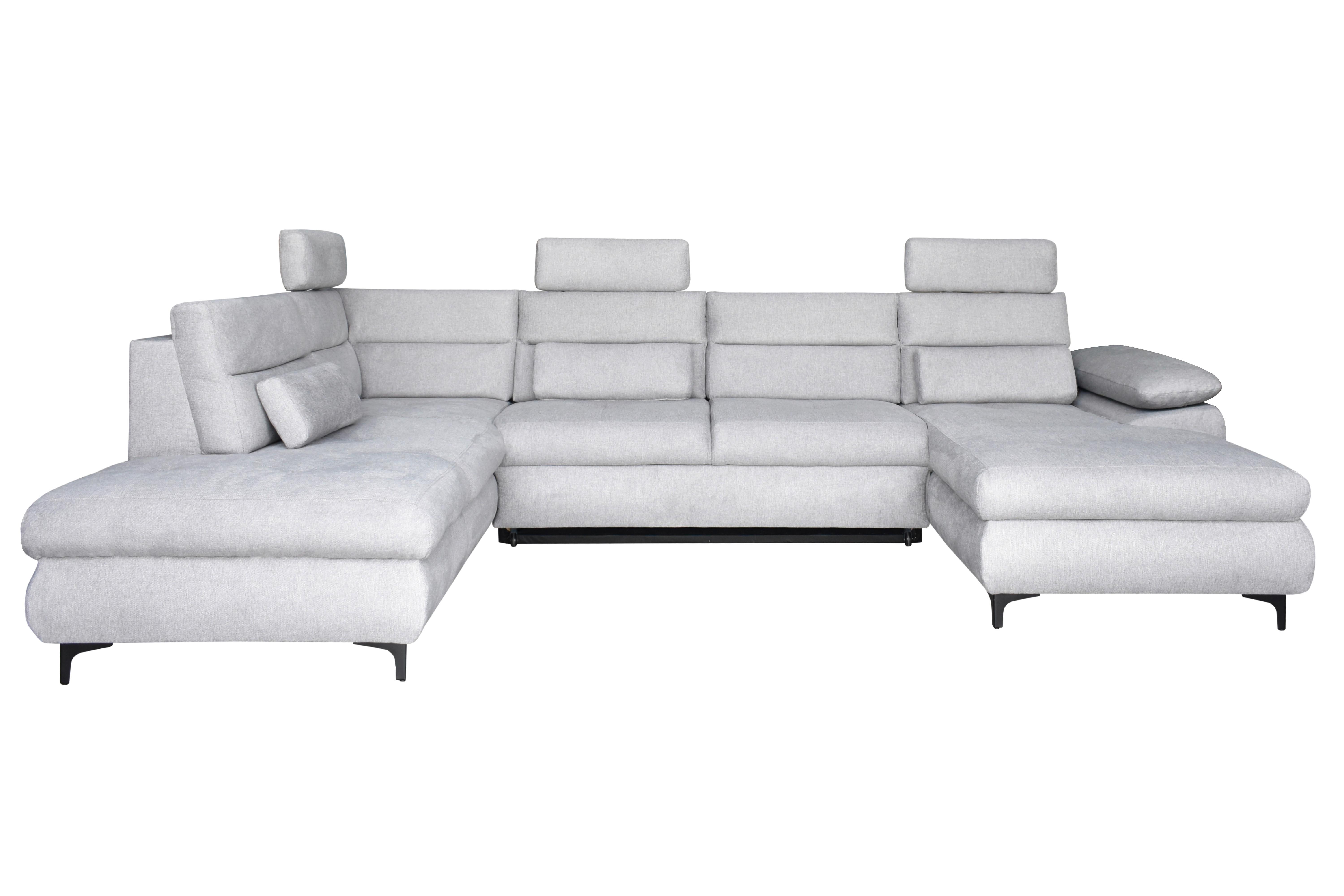Ugaona Garnitura Panama - siva/crna, Moderno, drvo/metal (342/90-112/235cm) - Modern Living
