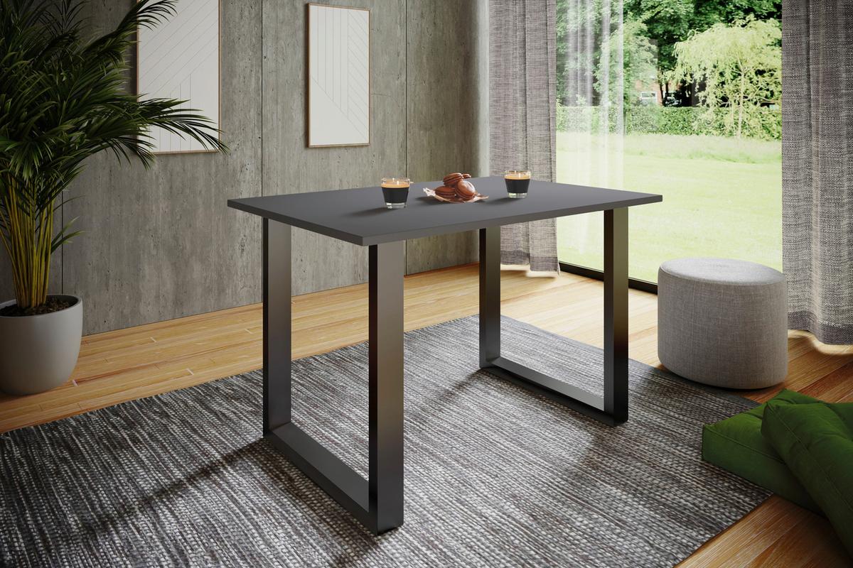 Jedilna Miza Xona, Antracit, Črna, 140x50cm - črna/antracit, Basics, kovina/leseni material (140/50/76cm) - MID.YOU