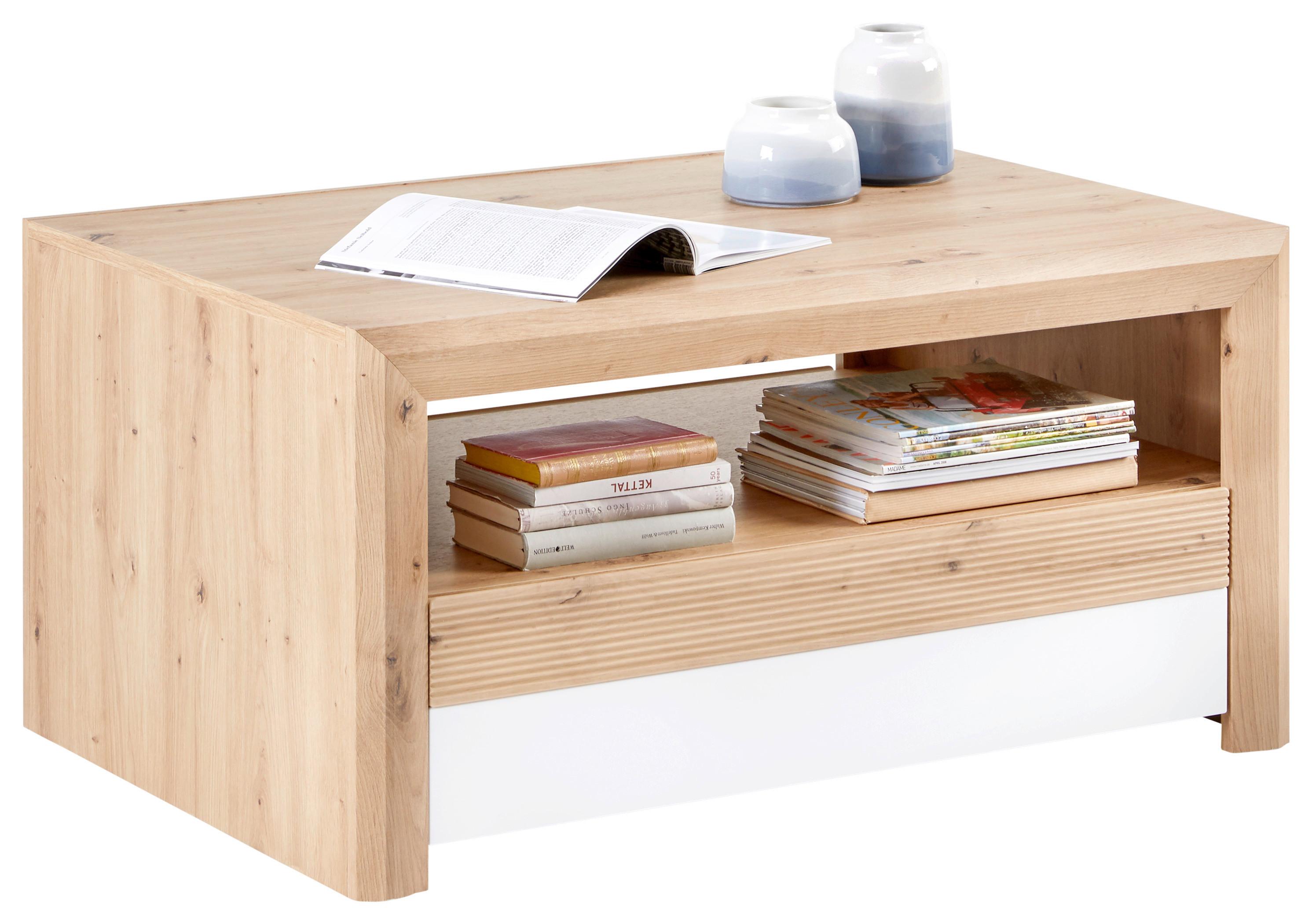 Stolić Kashmir New - bijela/boje hrasta, Moderno, drvni materijal (100/50/69cm) - Modern Living