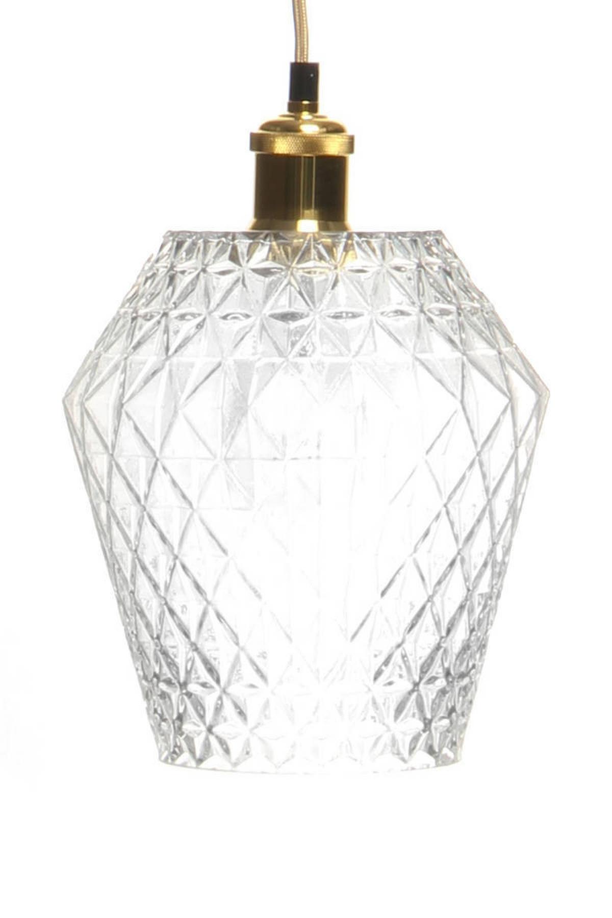 Hängeleuchte Hängelampe Lumi - Klar/Goldfarben, Trend, Glas (20/27/20cm) - Kayoom