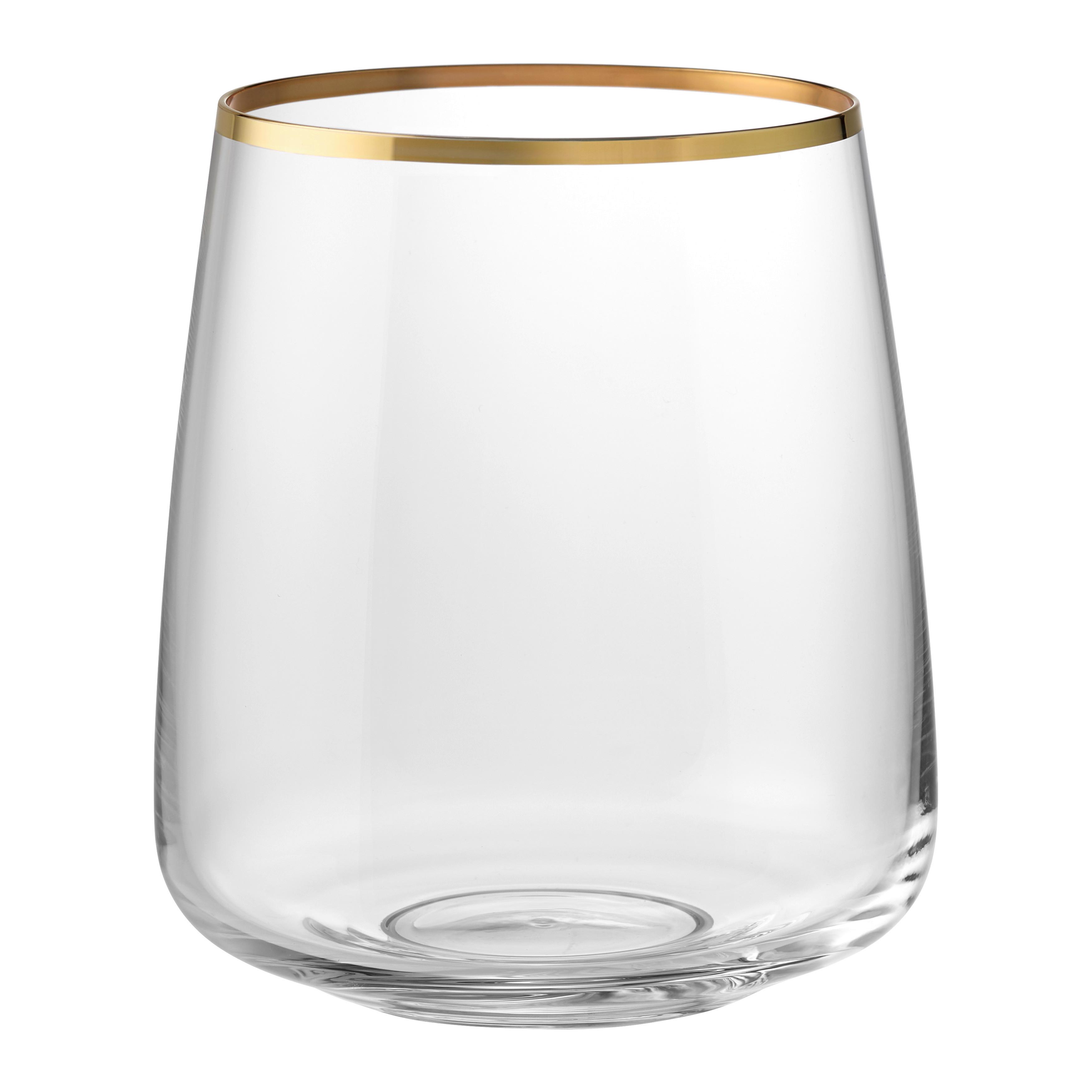Trinkglas 1975 - Gold Klar/Gold ca. 400ml - Klar, ROMANTIK / LANDHAUS, Glas (0.40l)