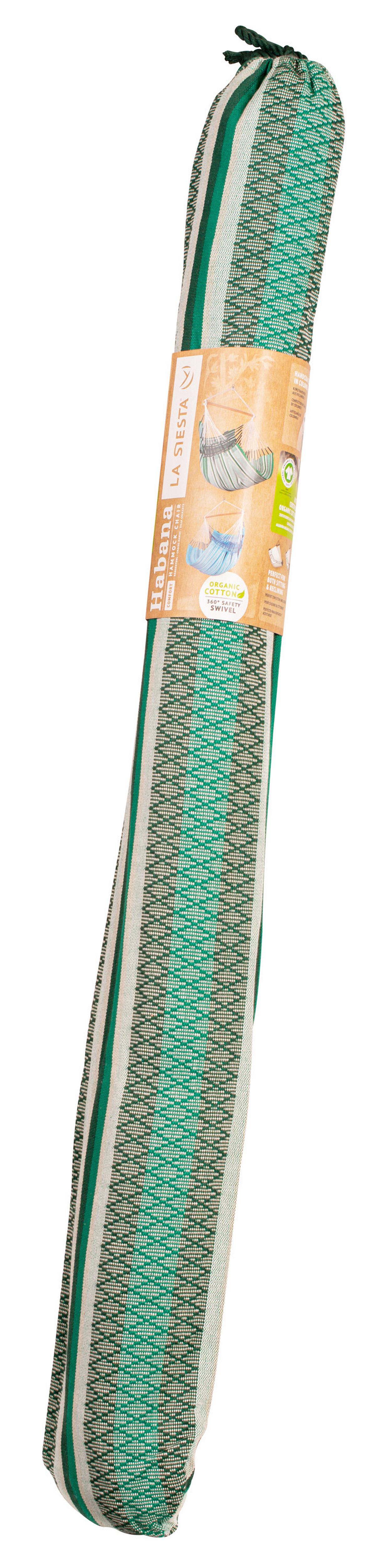 Hängesessel Kingsize Hammock Echtholz Grün/Dunkelgrün - Dunkelgrün/Grün, KONVENTIONELL, Holz/Textil (140/170/210cm) - La Siesta
