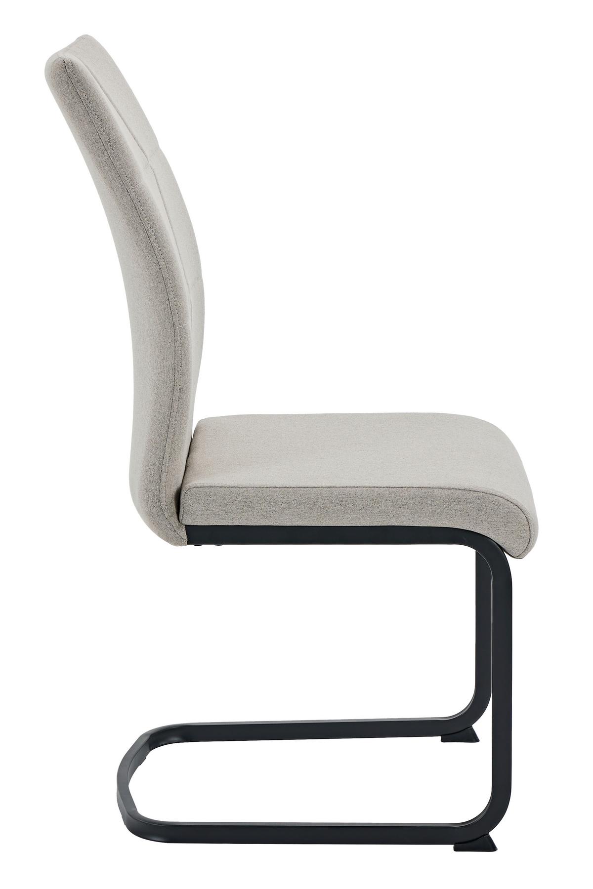 SCHWINGSTUHL-SET TURIN S 4ER-SET - Schlammfarben/Schwarz, MODERN, Textil/Metall (43/98/60cm) - MID.YOU