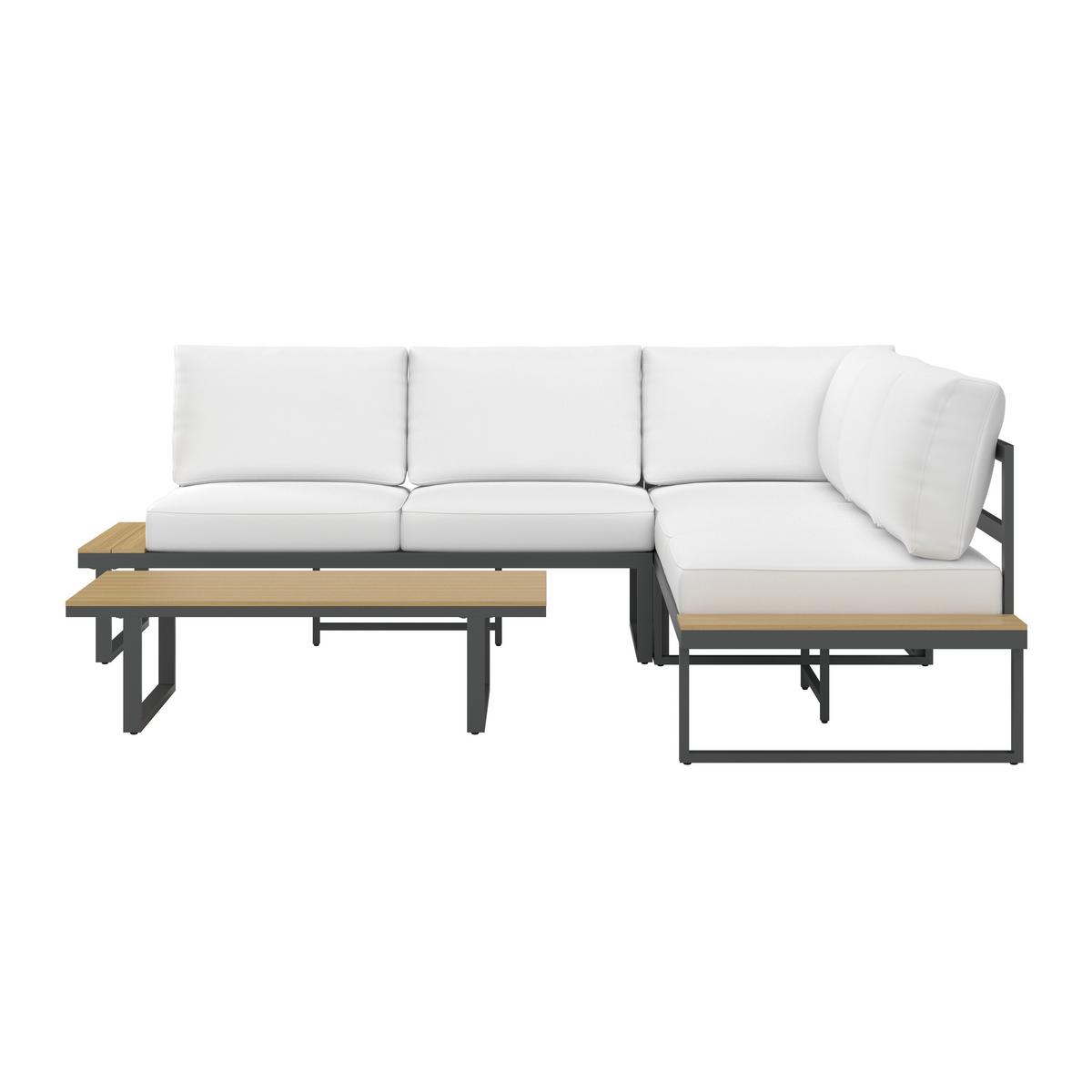 Garnitură grădină Arianna - crem/culoare natur, Modern, plastic/metal (228/74/74cm) - Bessagi Garden
