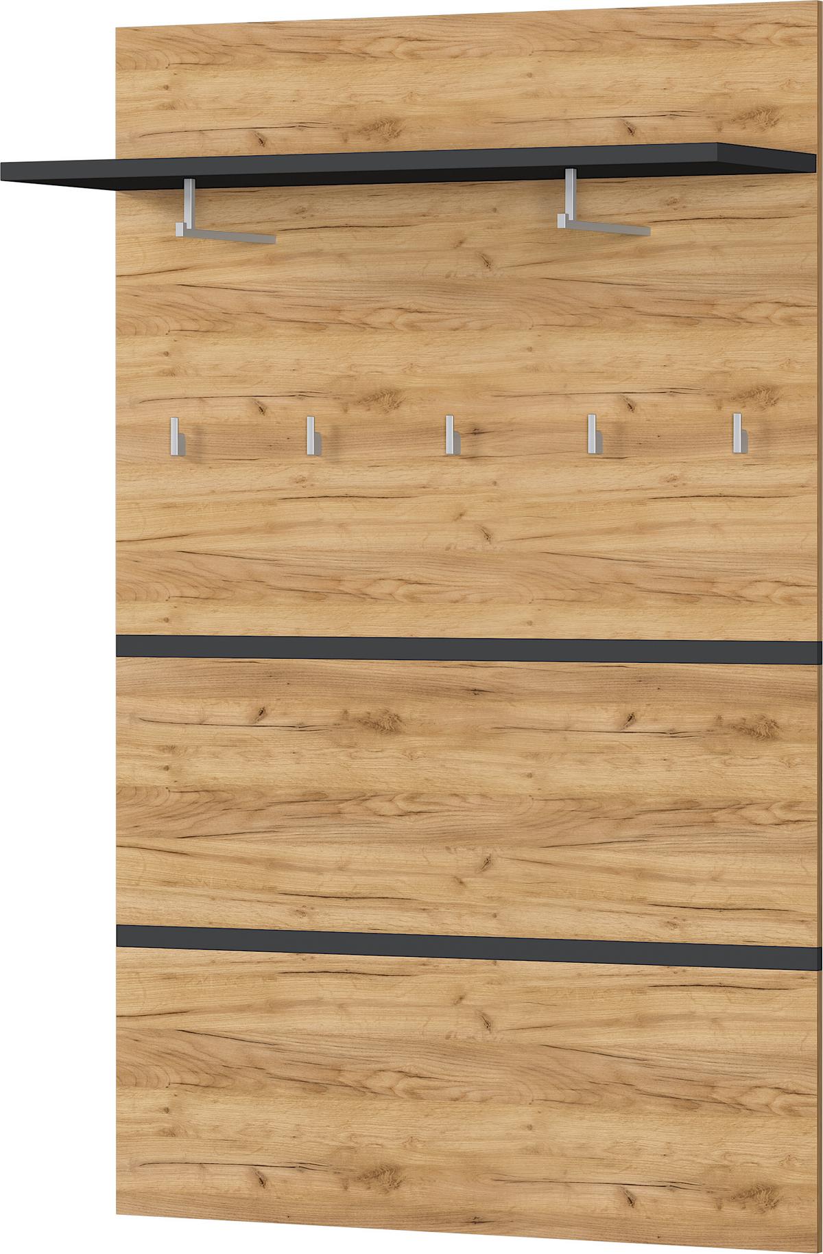 PANEL DO PRZEDPOKOJU GW-LISSABON - kolor dębowy/antracytowy, Design, materiał drewnopochodny (96/147/30cm)