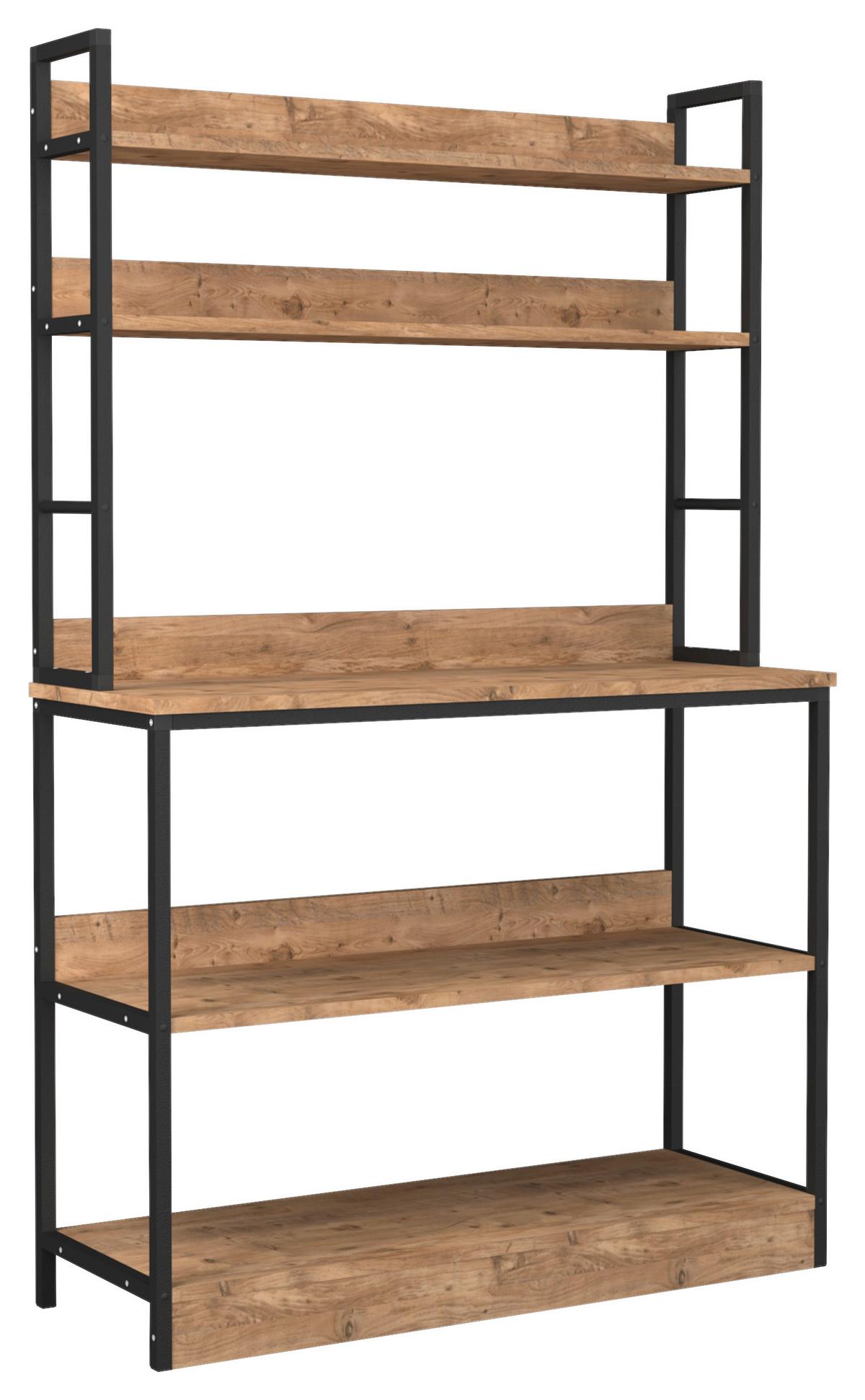 Regal INSASI Honigeiche ca. 101x161x36 cm - Honigeiche, Design, Holzwerkstoff/Metall (101/161/36cm) - MID.YOU