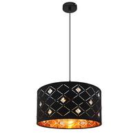 Hängeleuchte Abbey max. 60 Watt - Klar/Goldfarben, Trend, Kunststoff/Textil (40/140cm) - Globo