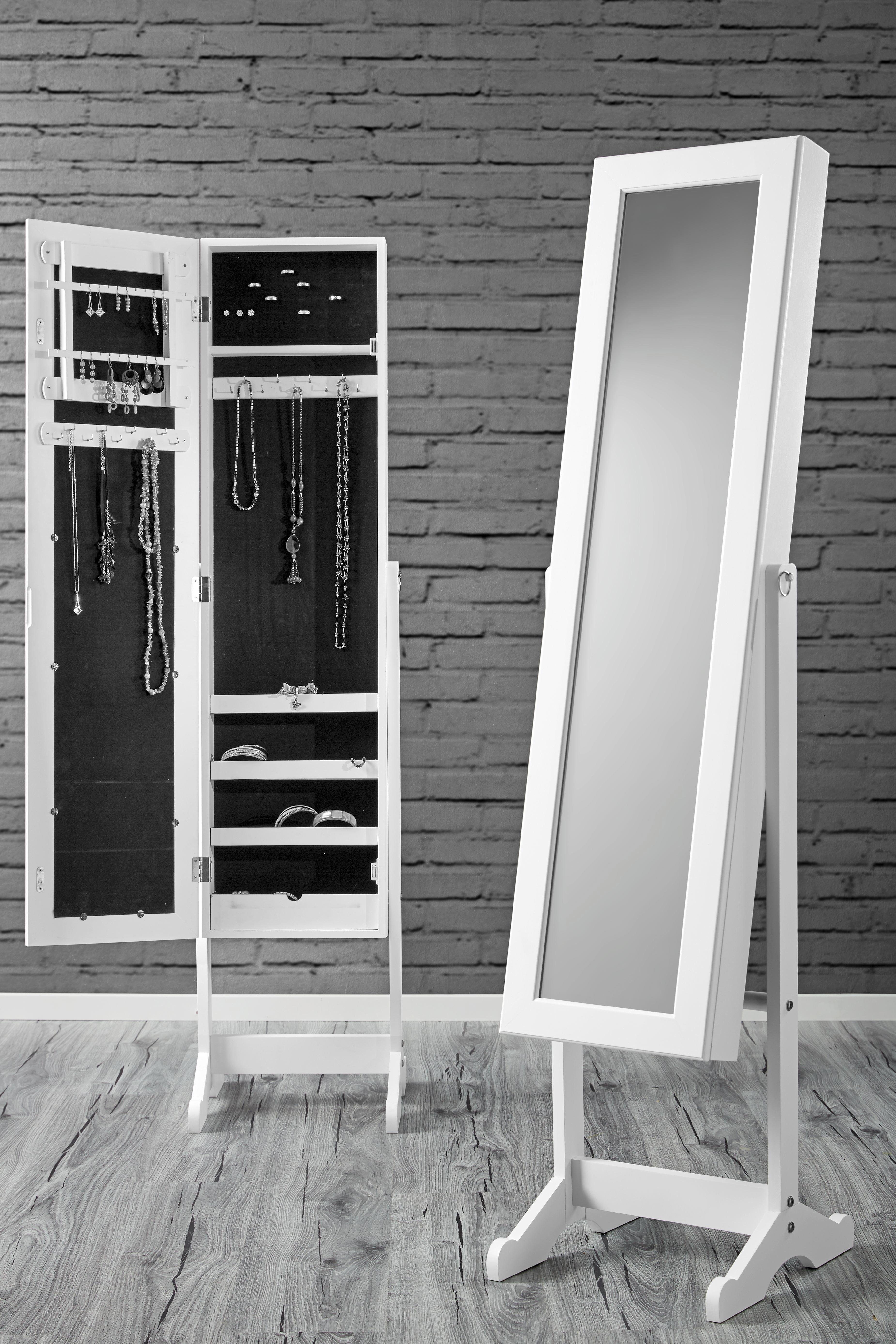 Schmuckschrank in Weiss mit Spiegel online kaufen mömax