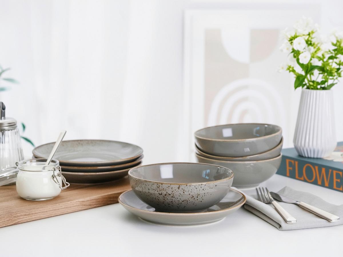 Reggeliző Étkészlet 24970 Nature Collection Stone - szürke, Basics, kerámia - Creatable