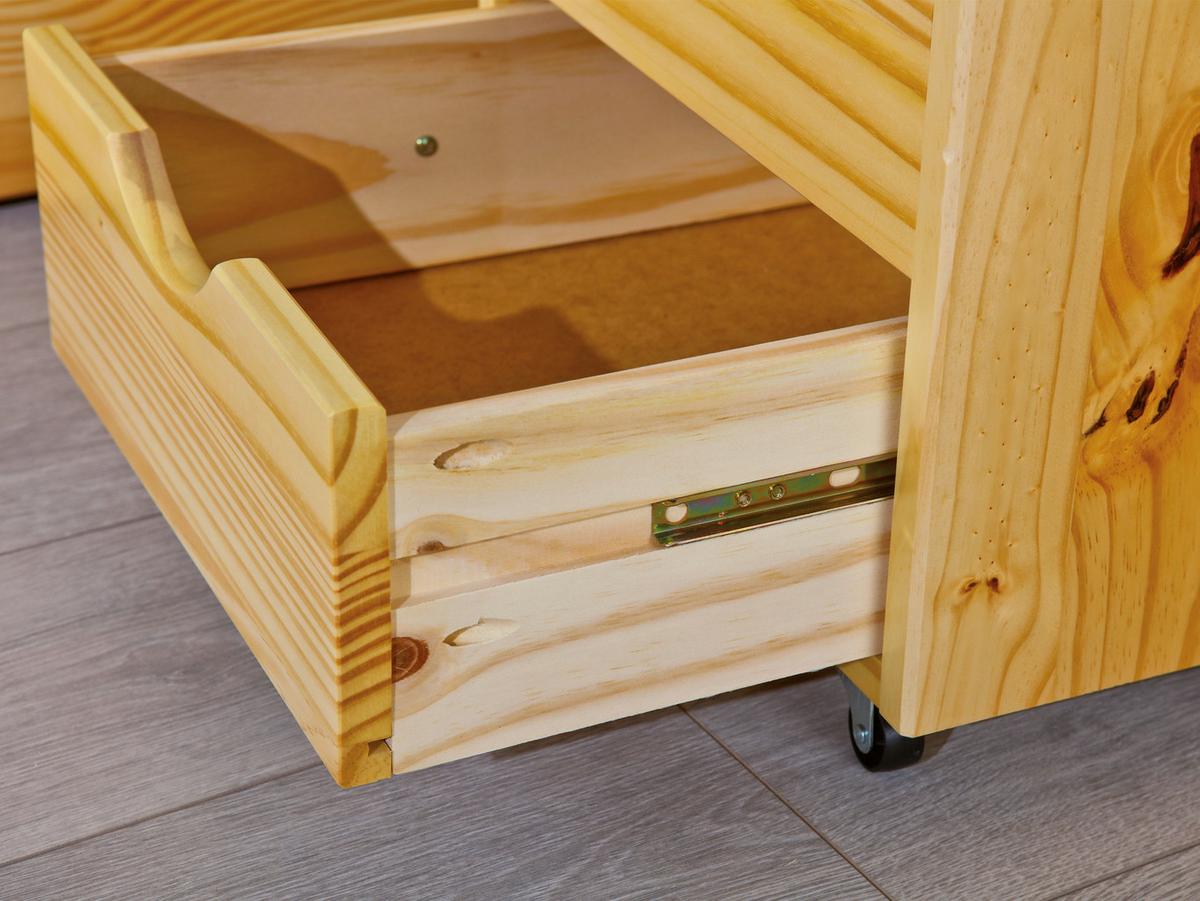 Stauraumbett Claas Kiefer - Naturfarben, Basics, Holz (140/200cm) - MID.YOU
