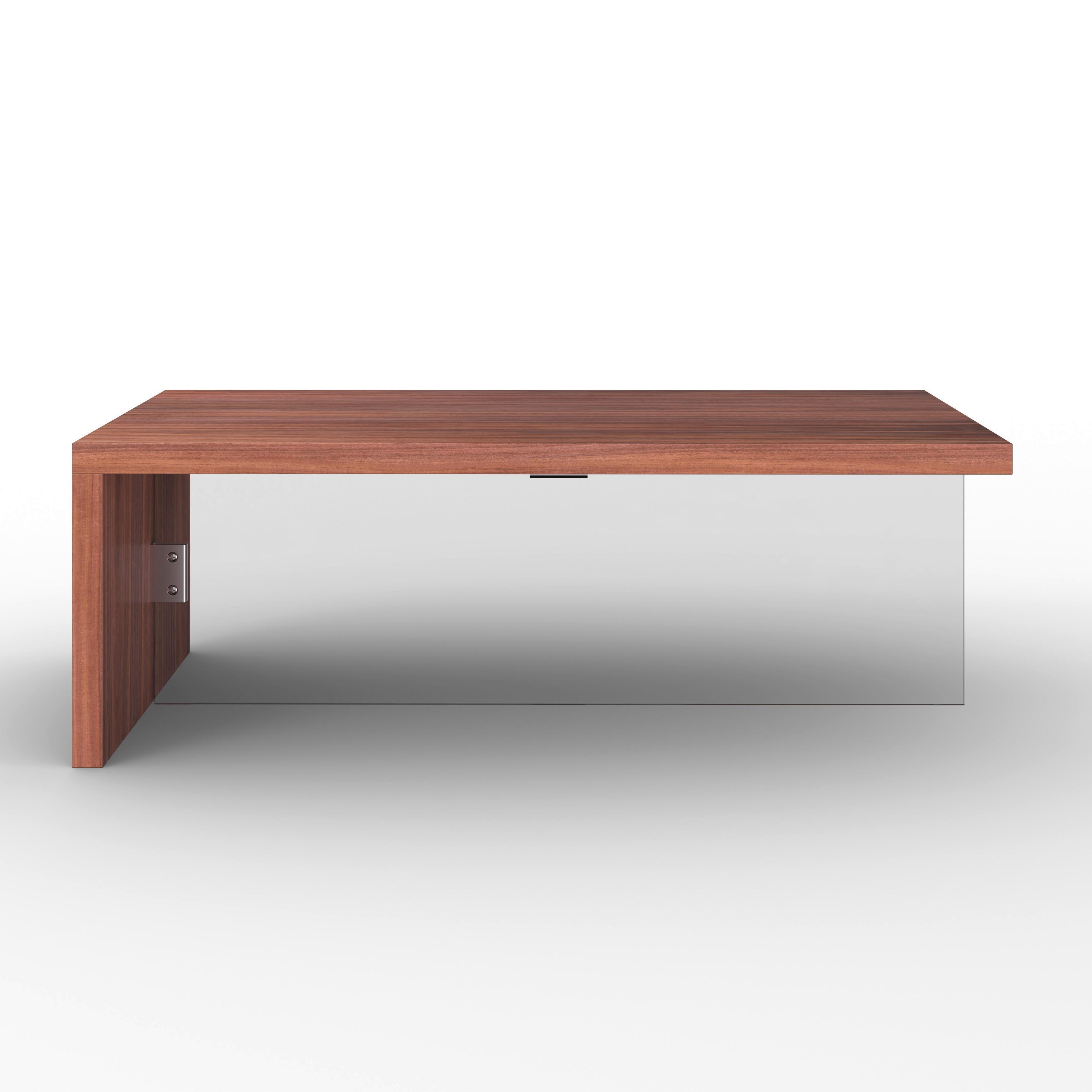 SOFFBORD NAYLA - klar/valnötsfärgad, Modern, trämaterial/trä (110/60/38cm) - Bessagi Home