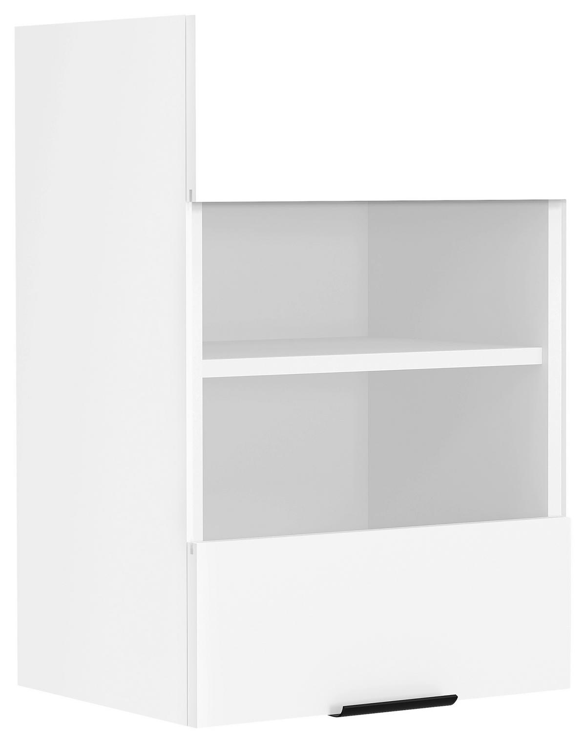 Kuhinjska Zgornja Omarica Fasola, Bela, Š 40cm - črna/bela, Trend, umetna masa/steklo (40/60/31cm) - MID.YOU