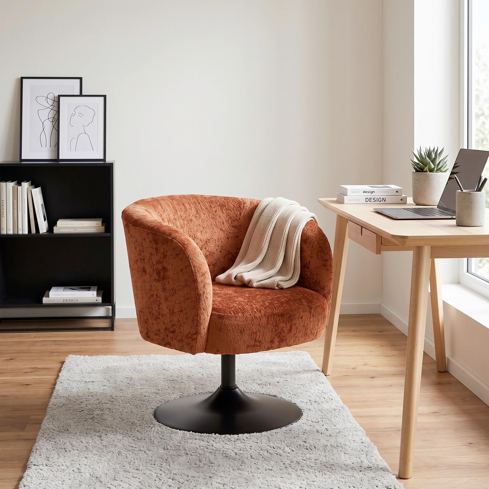 SNURRSTOL GIRO -TREND- - svart/terrakotta, Modern, metall/textil (67/68/73cm) - Premium Living