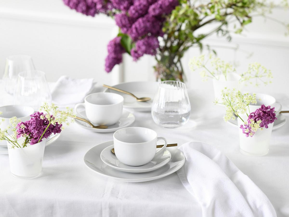 Kaffeeservice Luna Weiß, 18-teilig - Weiß, Basics, Keramik - Creatable