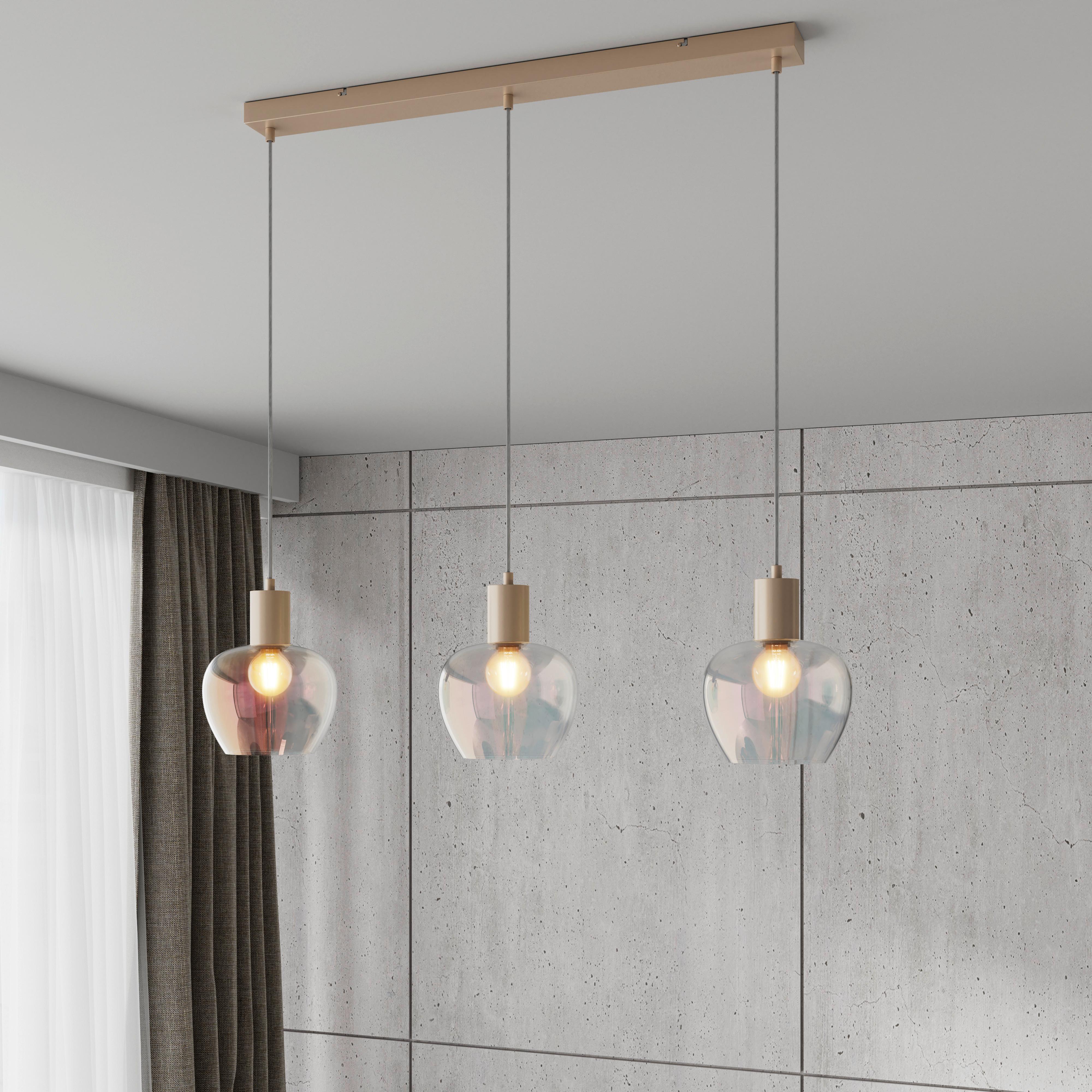 HÄNGLAMPA RENI - champagne/multicolor, Modern, metall/glas (86/18/120cm)