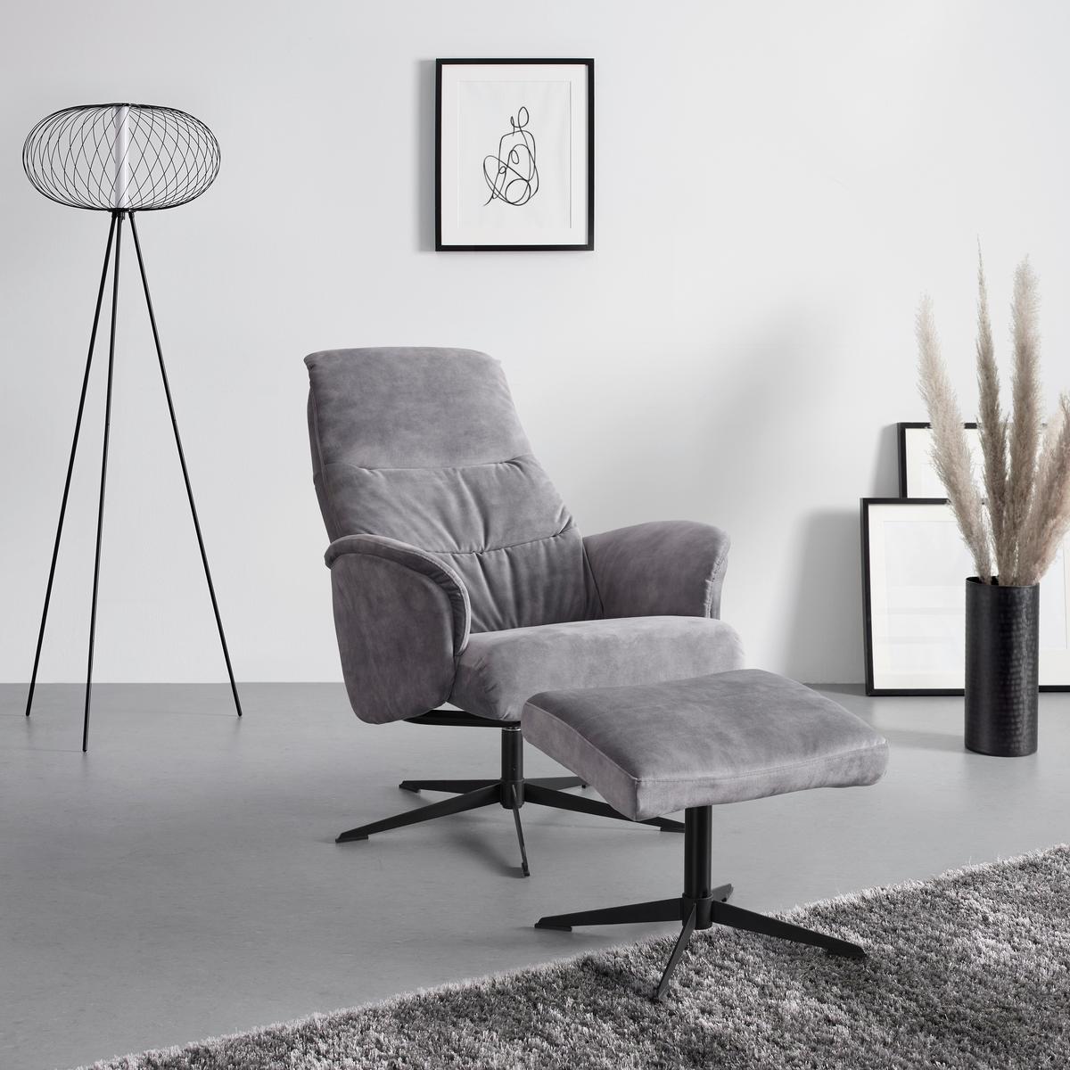Hocker York in Grau - Grau, Modern, Textil (52/44/42cm) - Mömax