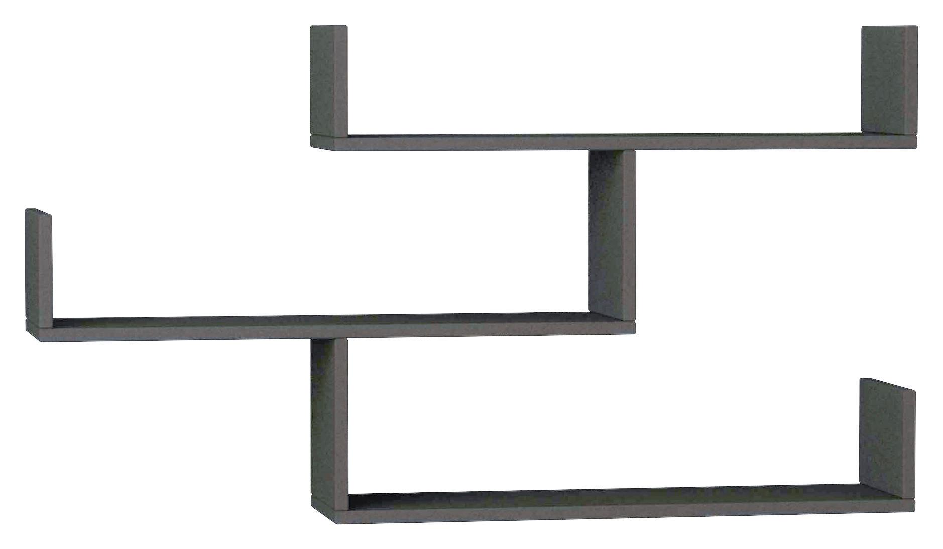 Stenski Regal Tibet - antracit, Design, leseni material (120/67/22cm) - Livetastic