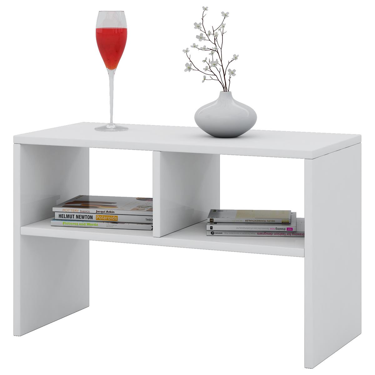 Couchtisch ''Nachto'', ca. 63x30x40 cm Weiß - Weiß, Basics, Holzwerkstoff (63/30/40cm) - MID.YOU