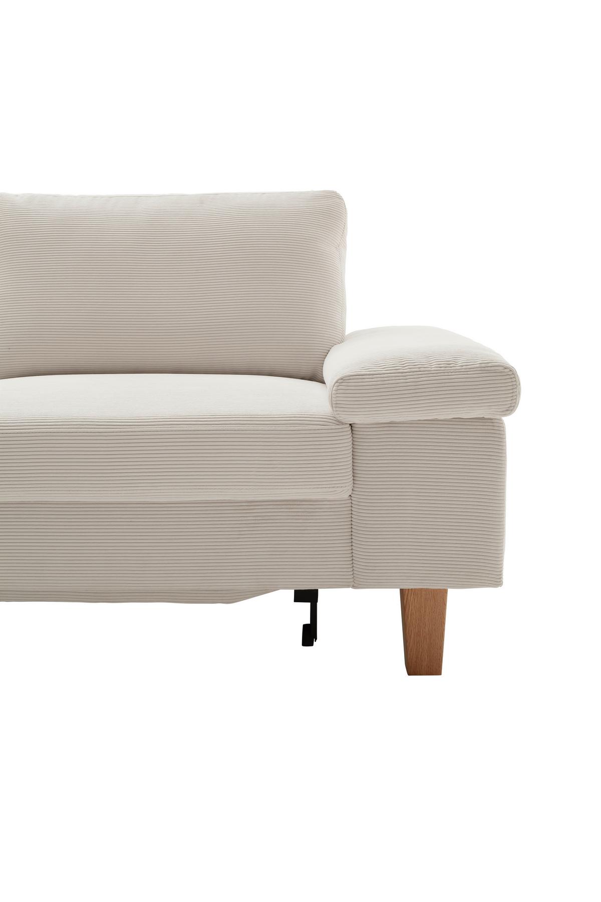 Wohnlandschaft Corvara 2.0 - Weiss/Eichefarben, Konventionell, Holz/Holzwerkstoff (220/86/286cm) - Premium Living