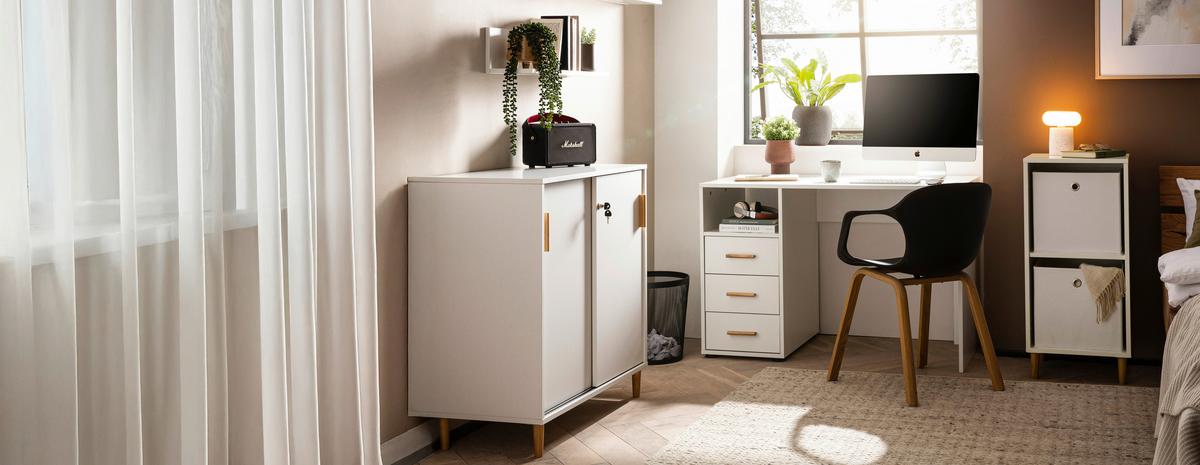 Schreibtisch Torge Weiß - Weiß, MODERN, Holz/Holzwerkstoff (109/58/74cm) - Livetastic