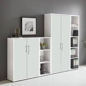 Aktenschrank Office Edition Sw Set 4 - Weiß, MODERN, Holzwerkstoff (257/186/33cm) - MID.YOU