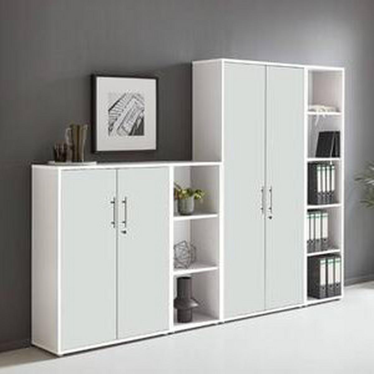 Aktenschrank Office Edition Sw Set 4 - Weiß, MODERN, Holzwerkstoff (257/186/33cm) - MID.YOU
