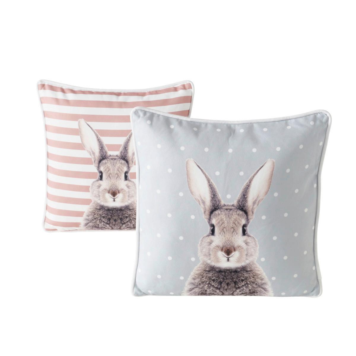 Zierkissen Bunny ca. 45x45cm - Weiss/Rotbraun (45/45/12cm) - Modern Living